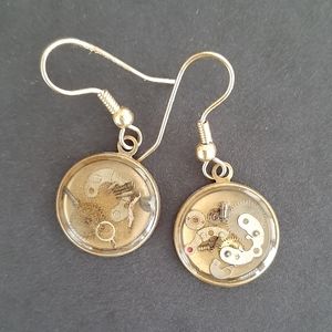 Vintage • watch part earrings
